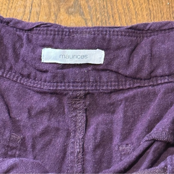 Maurices Outfit Purple plaid button down W Purple shorts Size M top 9/10 bottom - Picture 12 of 16